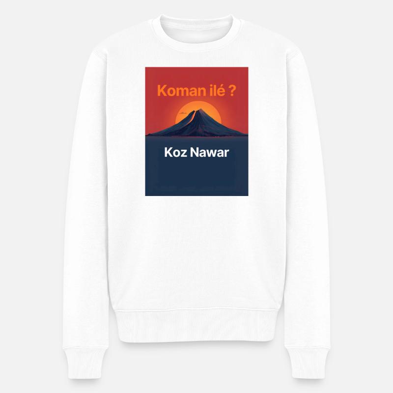 Vulkanische Insel Koz Nawar - Männer Premium Bio Pullover - Weiß