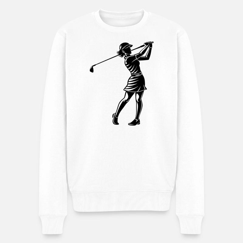 Golferin - Männer Premium Bio Pullover - Weiß