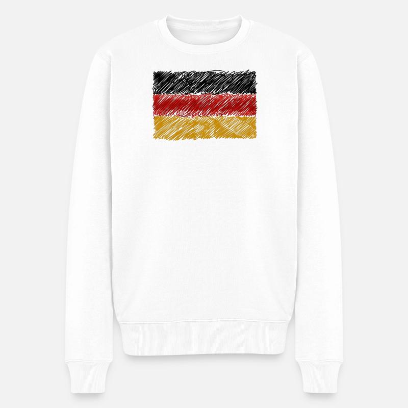 Kritzelei der deutschen Flagge - Männer Premium Bio Pullover - Weiß