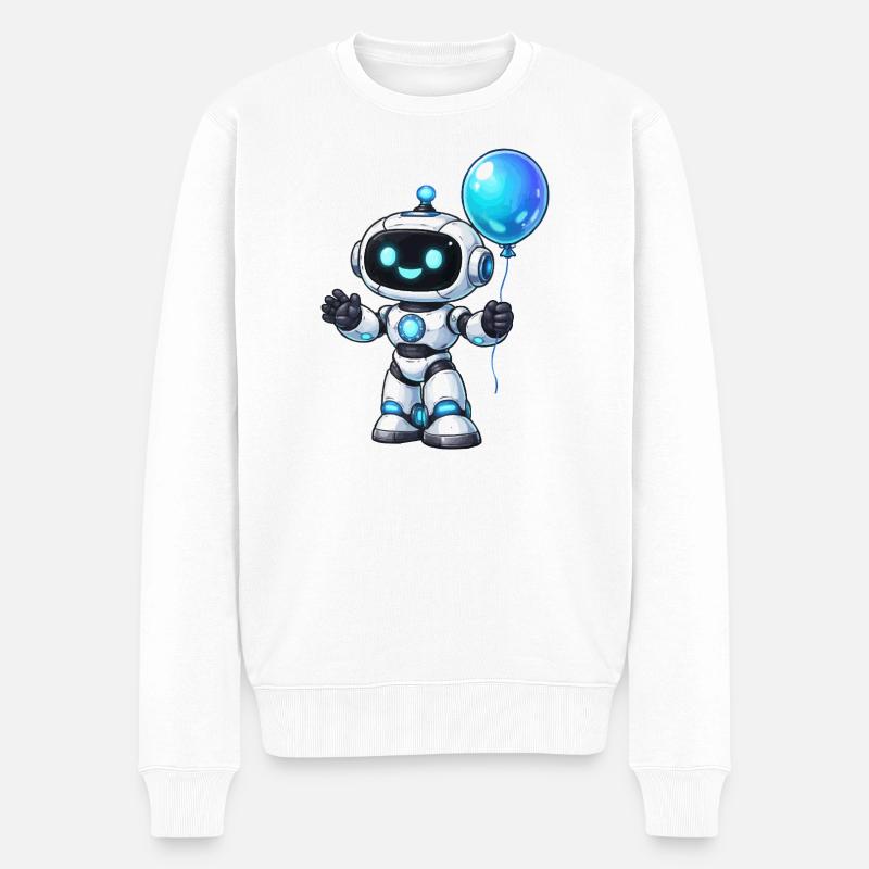 Petit robot avec ballon - Pull Premium bio Homme - blanc