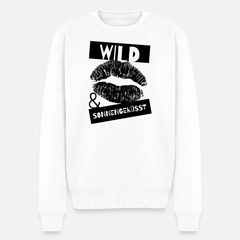 Wild Sonnengeküsst - Männer Premium Bio Pullover - Weiß