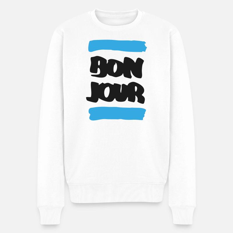 BONJOUR - Männer Premium Bio Pullover - Weiß