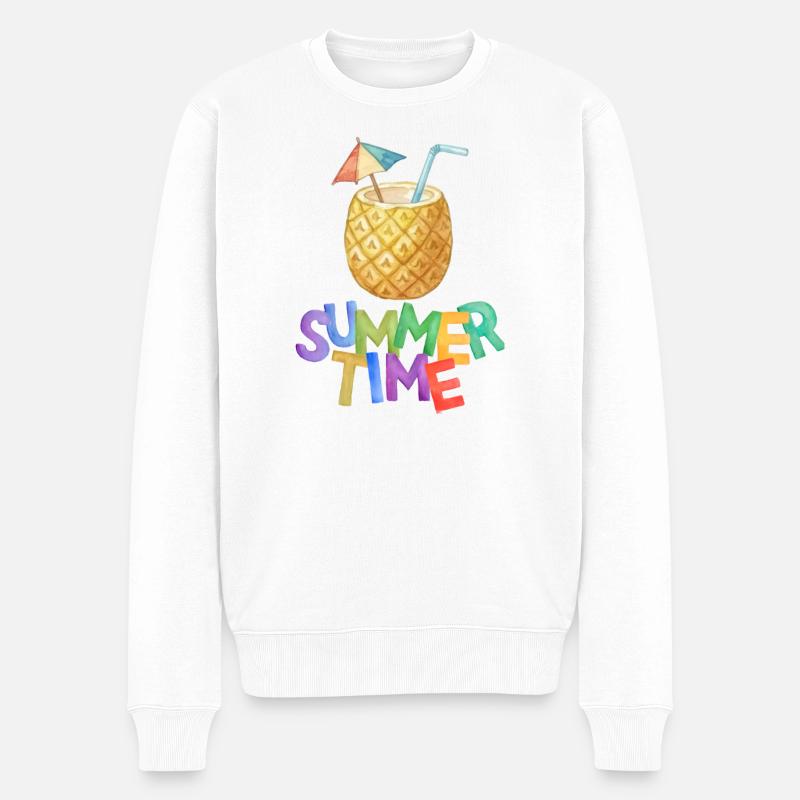 Boisson à l’ananas d’été - Pull Premium bio Homme - blanc