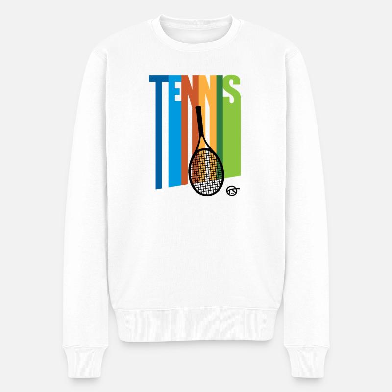 Tennis Rest mit Pallino - Männer Premium Bio Pullover - Weiß