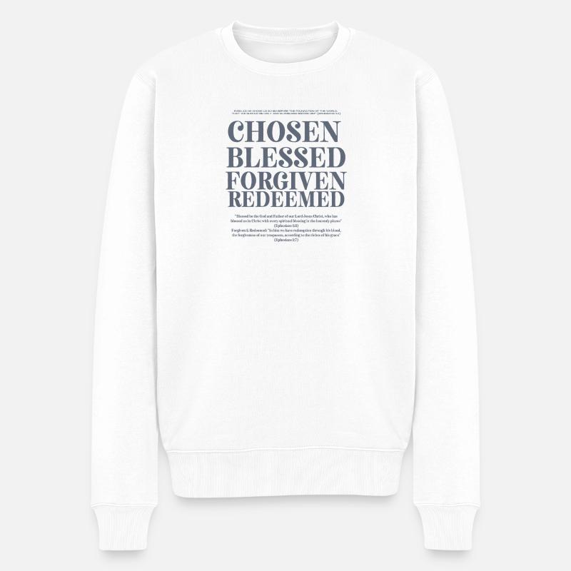 Élu Béni Pardonner Racheté - Pull Premium bio Homme - blanc