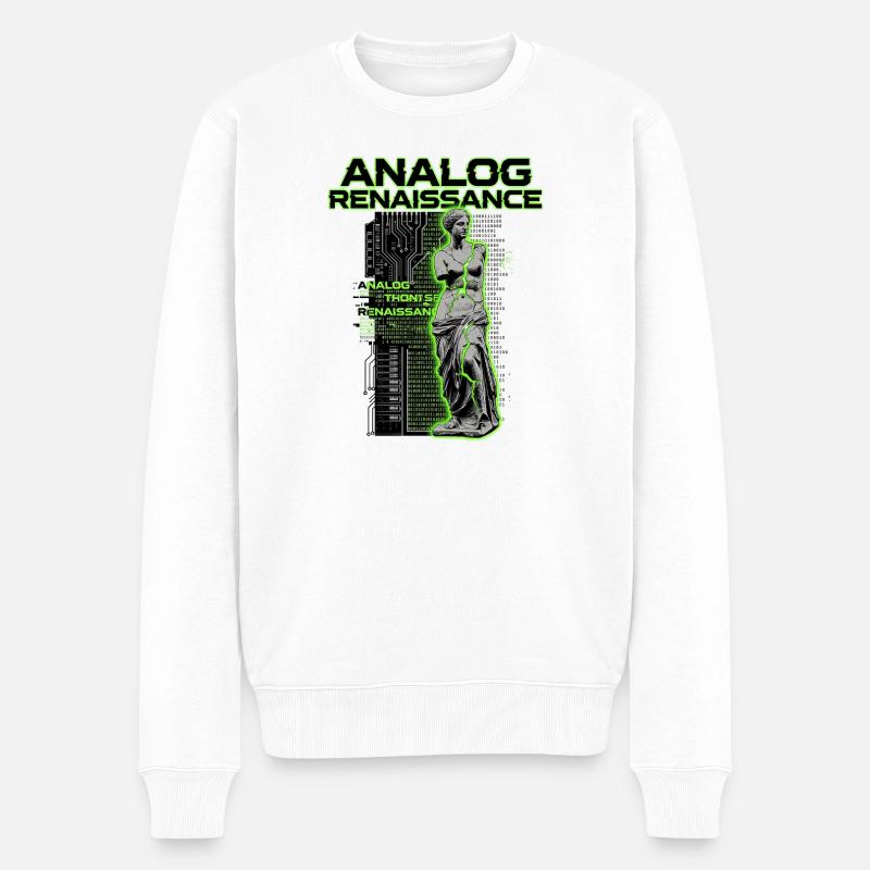 Cyberpunk de la Renaissance analogique - Pull Premium bio Homme - blanc
