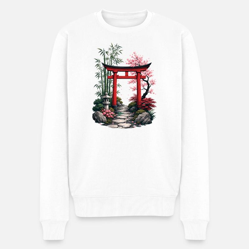 Chemin du Jardin Japonais - Pull Premium bio Homme - blanc