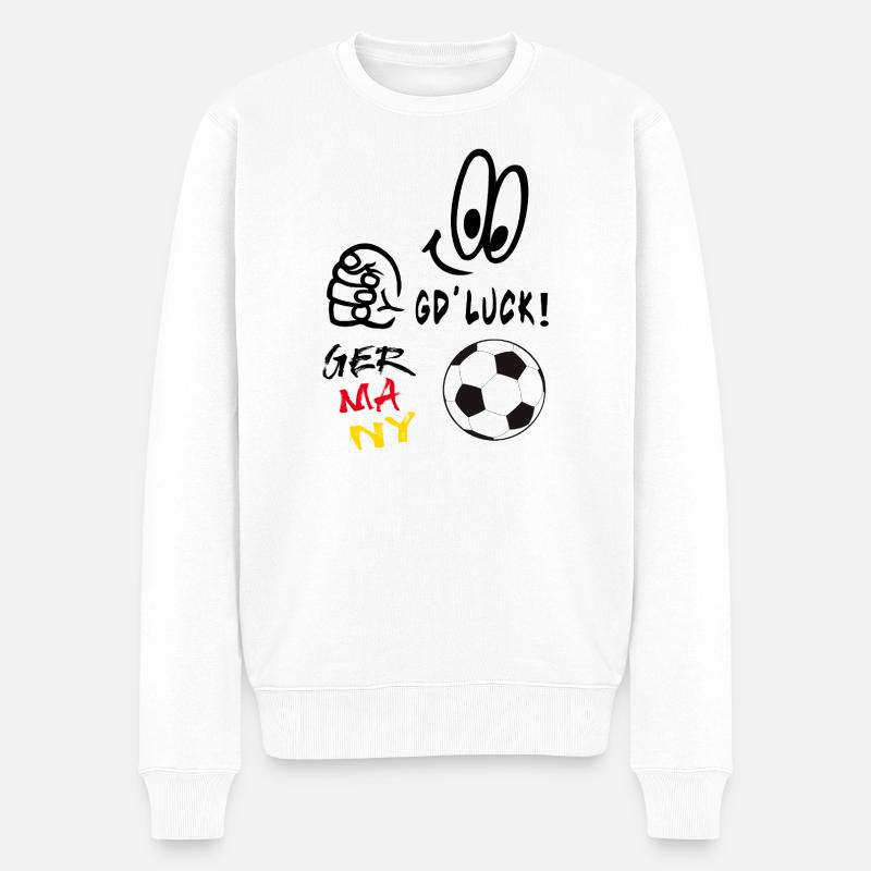 Fußball - Männer Premium Bio Pullover - Weiß