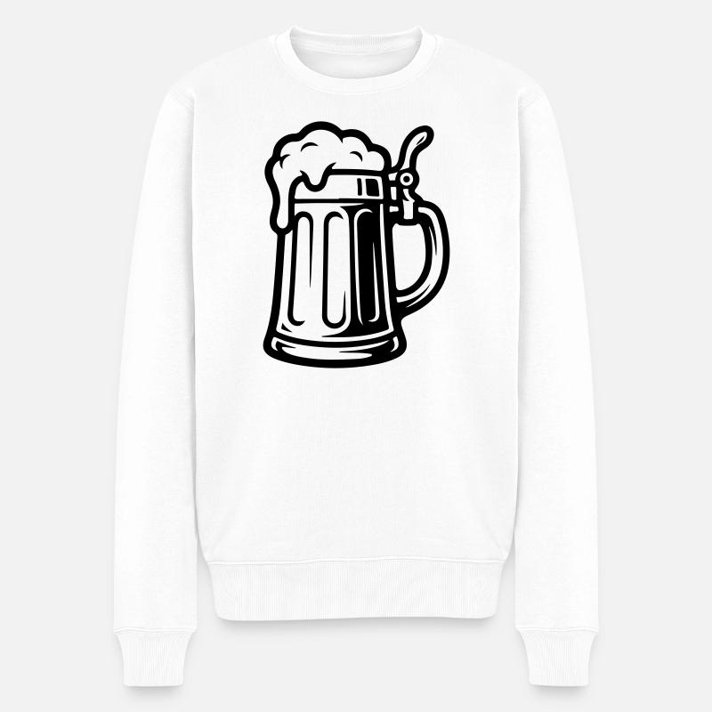 Bière Beer Symbol Beer - Pull Premium bio Homme - blanc