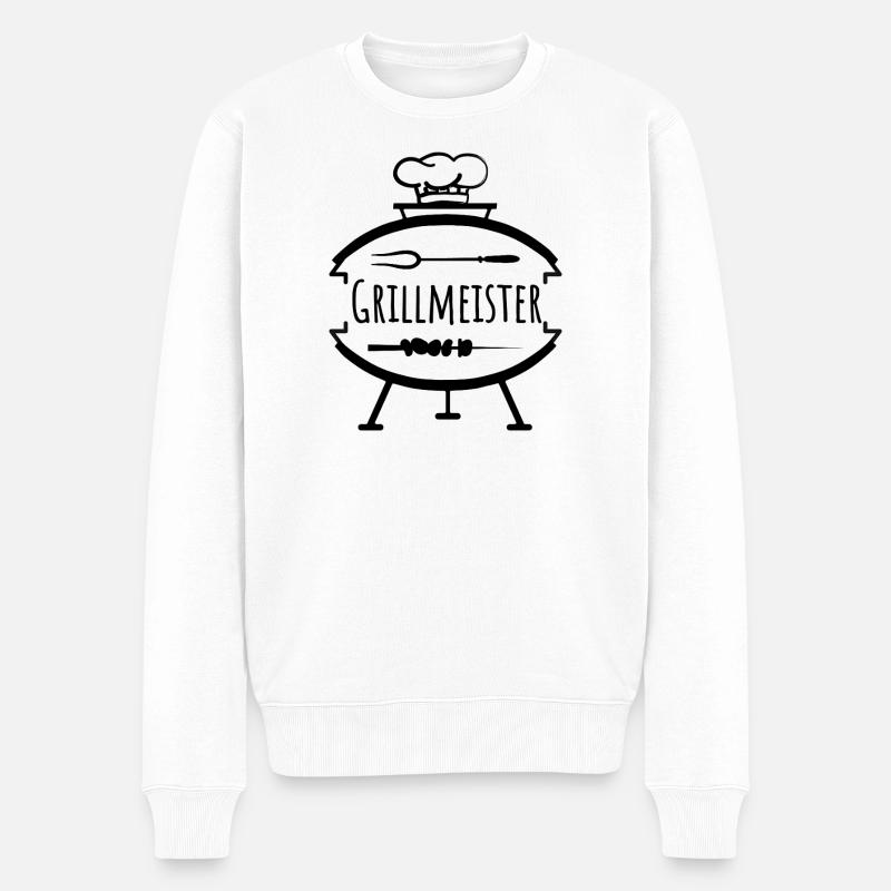 Grillmeister - Männer Premium Bio Pullover - Weiß