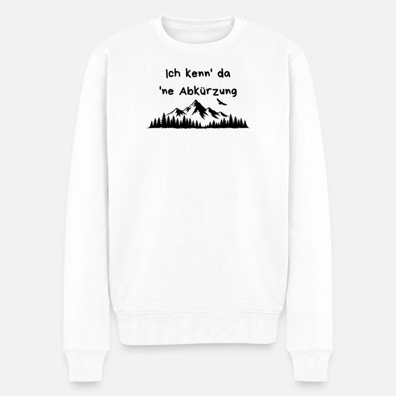 Abkürzung Berge Wandern Sprüche - Männer Premium Bio Pullover - Weiß
