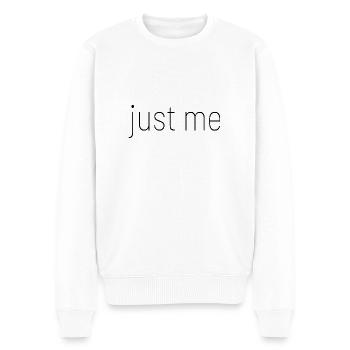 just me Karneval Kostüm Fasching Spruch funny - Männer Premium Bio Pullover - Weiß - Vorne - Thijin (182cm)