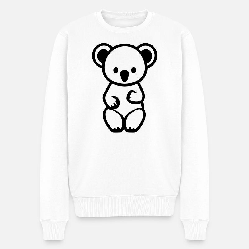 Koala - Männer Premium Bio Pullover - Weiß