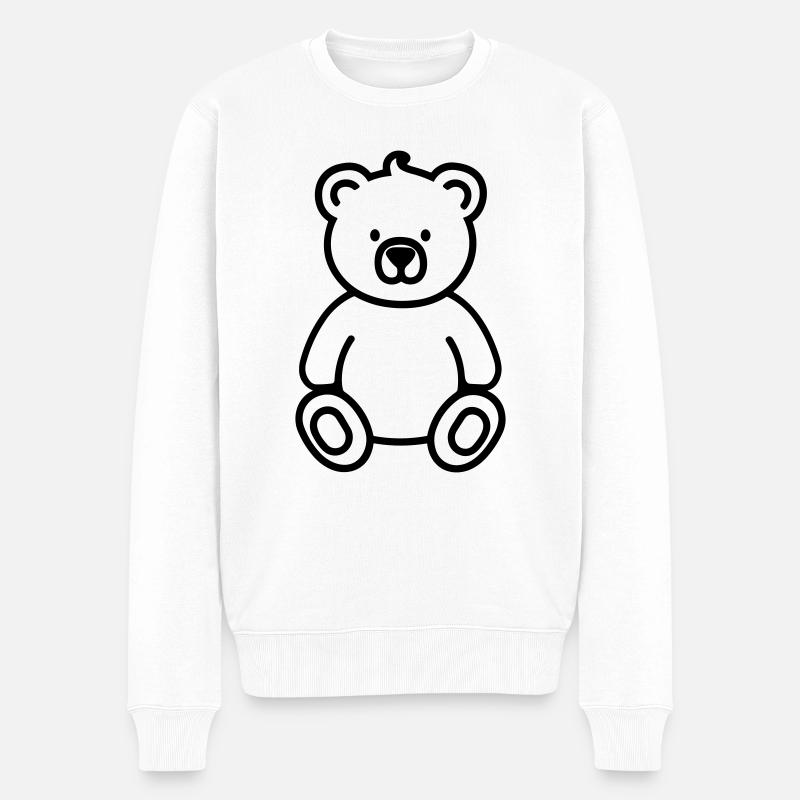 Teddybär - Männer Premium Bio Pullover - Weiß