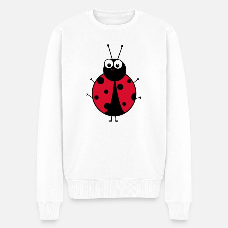 Marienkäfer - Männer Premium Bio Pullover - Weiß