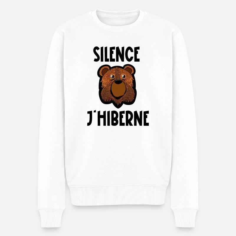 silence j'hiberne - Pull Premium bio Homme - blanc