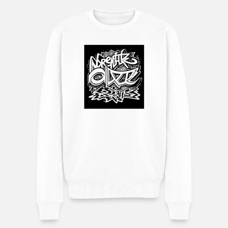 Graffiti-Design - Männer Premium Bio Pullover - Weiß