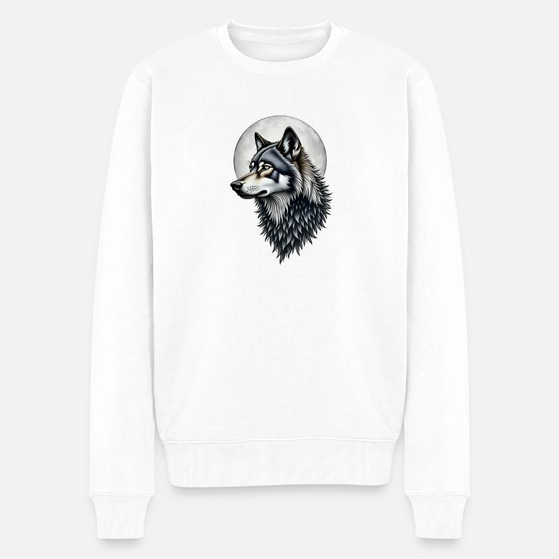wolf - Pull Premium bio Homme - blanc