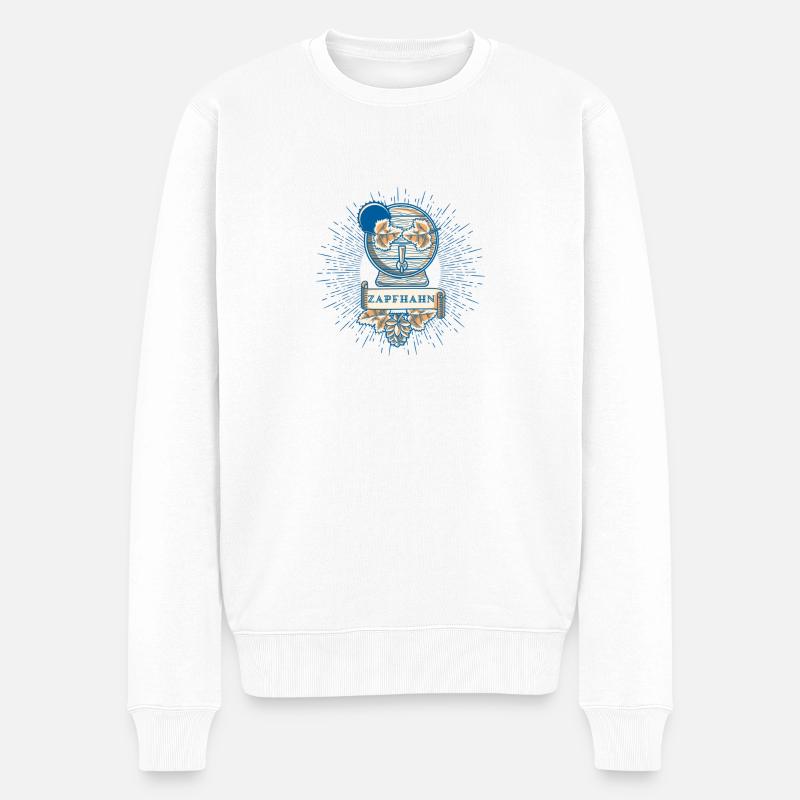Der Zapfhahn - Männer Premium Bio Pullover - Weiß