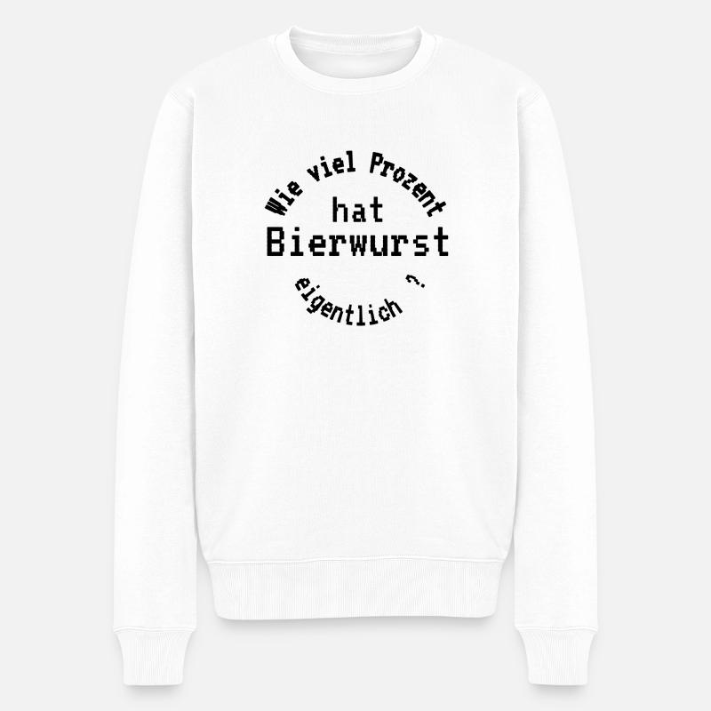 Bierwurst - Männer Premium Bio Pullover - Weiß
