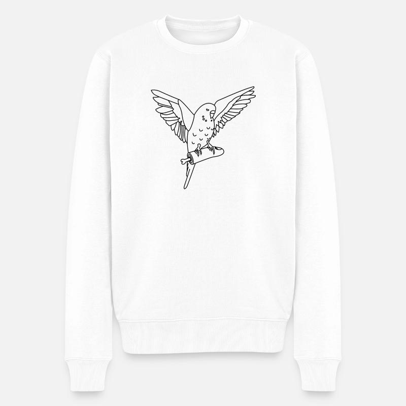 Gib ihm nicht den kleinen Finger, sonst... - Männer Premium Bio Pullover - Weiß