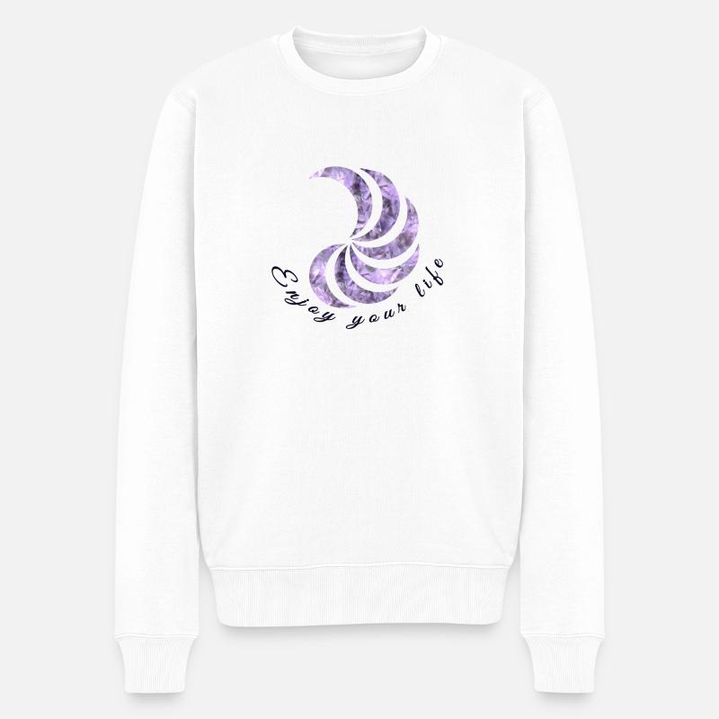 Enjoy your life - Männer Premium Bio Pullover - Weiß