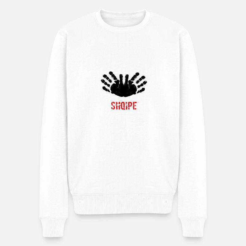 Albanien - Männer Premium Bio Pullover - Weiß