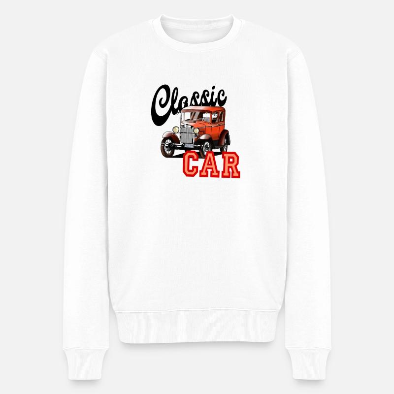 Classic Car 5 - Männer Premium Bio Pullover - Weiß