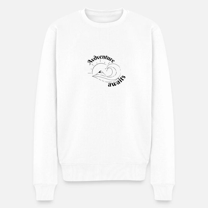 Adventure Awaits - Männer Premium Bio Pullover - Weiß