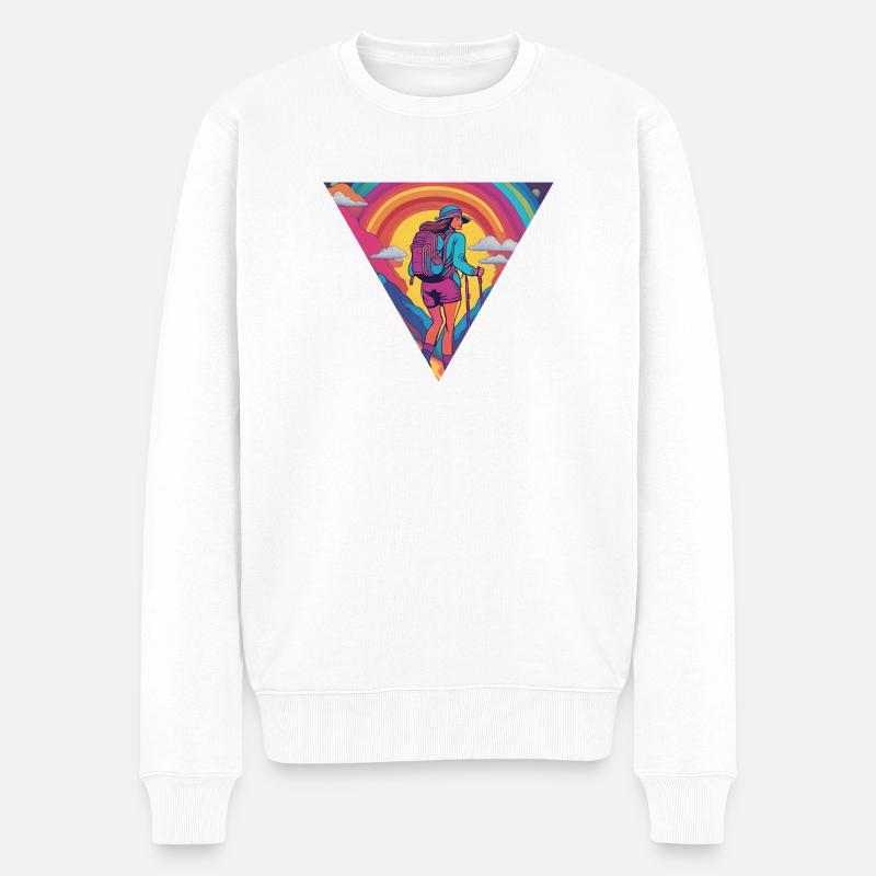 WANDERSLUST by AUDLA - Männer Premium Bio Pullover - Weiß