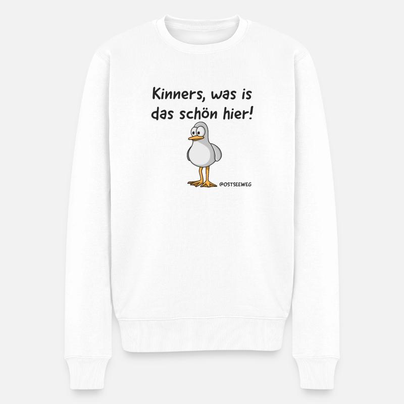 Kinners, was is das schön hier! - Männer Premium Bio Pullover - Weiß