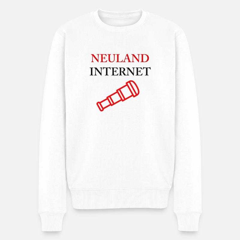 NEULAND INTERNET - Männer Premium Bio Pullover - Weiß