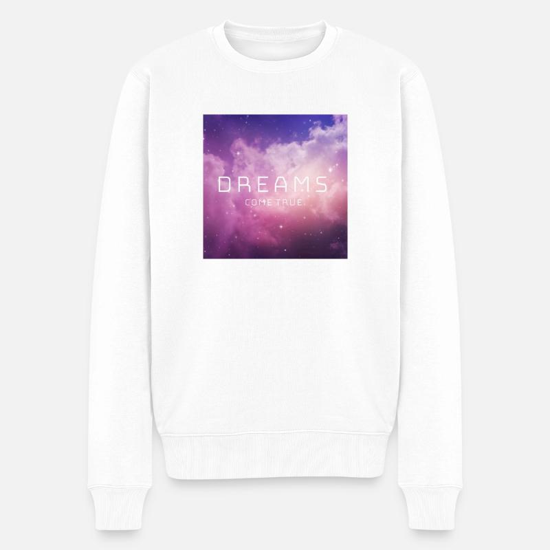 Dreams come true. - Männer Premium Bio Pullover - Weiß