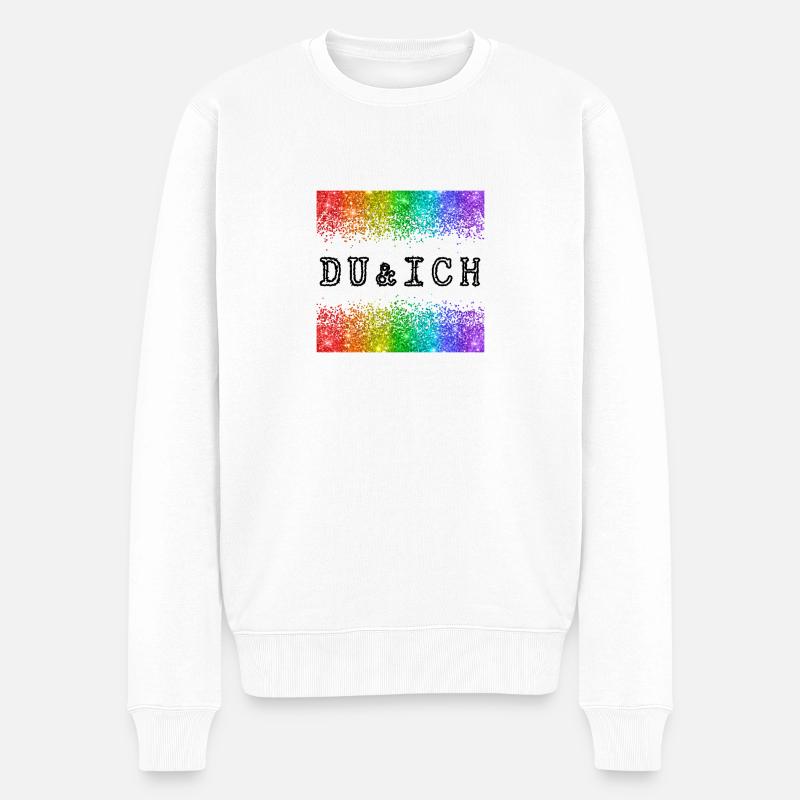 du und ich - Männer Premium Bio Pullover - Weiß
