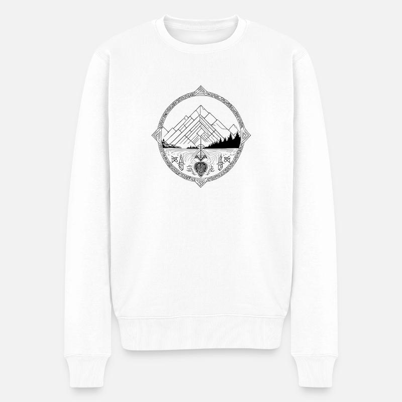 Viking Wanderlust - Männer Premium Bio Pullover - Weiß