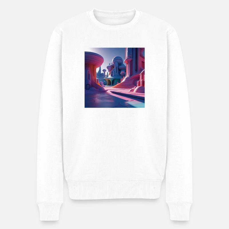 Hypersurrealismus - Männer Premium Bio Pullover - Weiß
