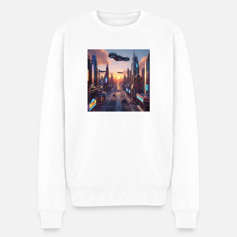 Kunst - Männer Premium Bio Pullover - Weiß