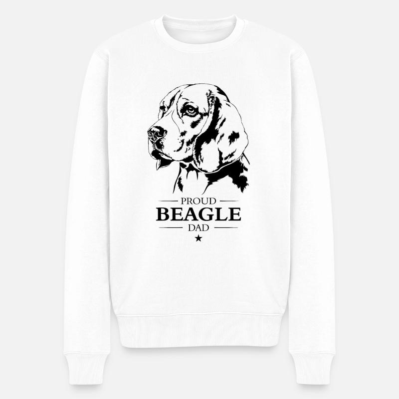 Beagle Papa Chien Chien Wilsigns - Pull Premium bio Homme - blanc