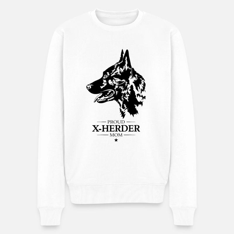 X Herder Mom Hunde Hund Wilsigns - Männer Premium Bio Pullover - Weiß