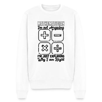 Mathematician - Men's Premium Organic Jumper - white - Front - Thijin (182cm)