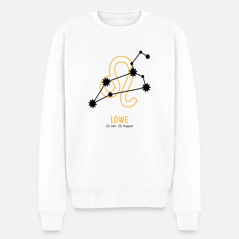 Sternzeichen Illustration Löwe - Männer Premium Bio Pullover - Weiß