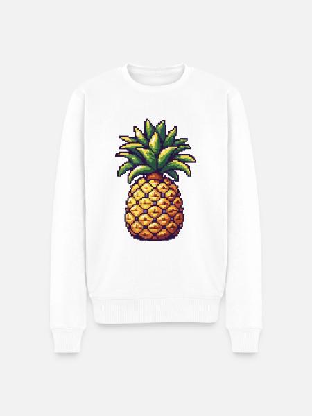 Pineapple Pixel Icon - Men's Premium Organic Jumper - white