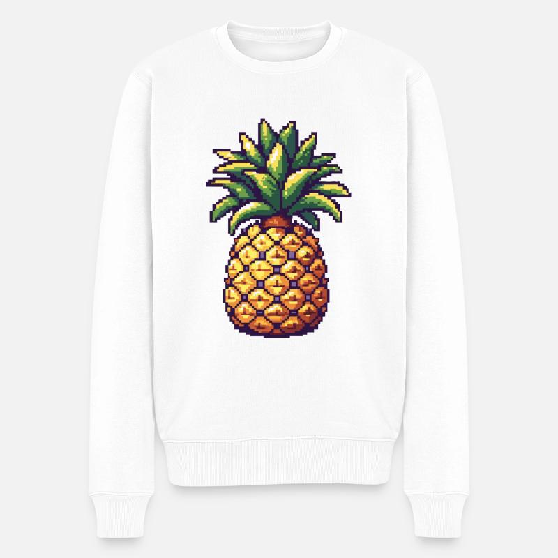 Pineapple Pixel Icon - Men's Premium Organic Jumper - white