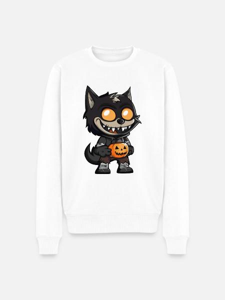 Wolf Halloween Comic Funny - Men's Premium Organic Jumper - white
