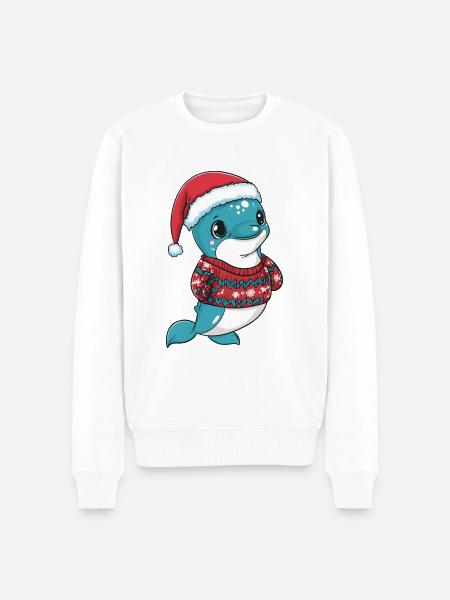 Dolphin Christmas Comic - Men's Premium Organic Jumper - white