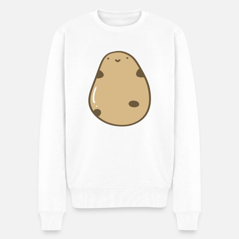 Süße Kartoffel - Männer Premium Bio Pullover - Weiß