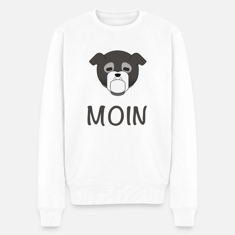 Moin Hund - Männer Premium Bio Pullover - Weiß