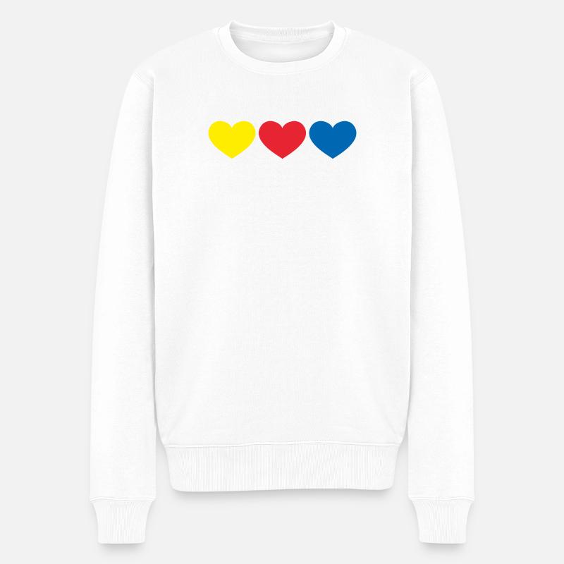 DIF_heart - Männer Premium Bio Pullover - Weiß