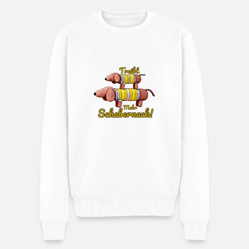 Dackel Dagobert - Treibt mehr Schabernack! - Männer Premium Bio Pullover - Weiß
