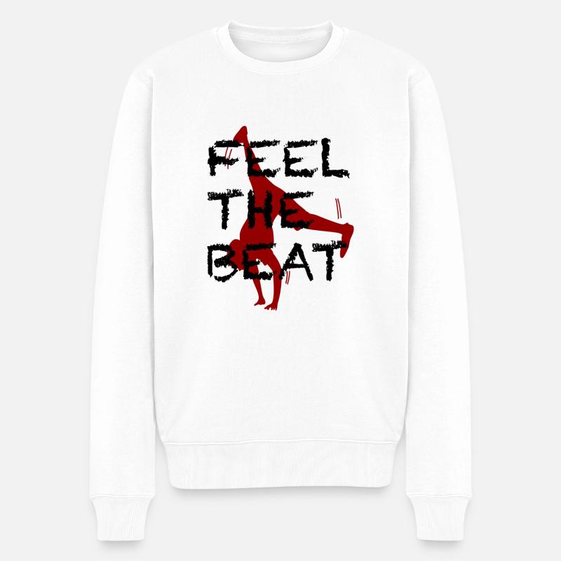 Feelthebeat - Männer Premium Bio Pullover - Weiß